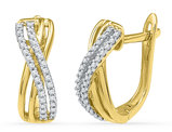 1/5 Carat (ctw J-K, I2-I3) Diamond Huggy Hoop Earrings in 10K Yellow Gold